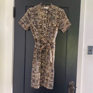 Women's Calvin Klein Animal Print Button-Up Shirt Dress, Size 6